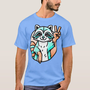 Cute Retro Racoon Peace Out Tie Dye T-Shirt