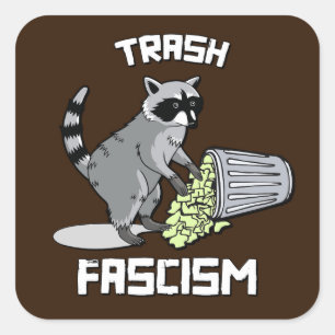 Cute Retro Racoon - Trash Fascism Square Sticker