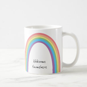 Cute Retro Rainbow  Fun  Add Your Name Coffee Mug