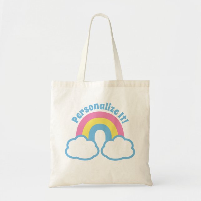 Cute Retro Rainbow Tote Bag (Front)