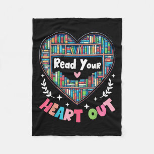 Cute Retro Reading Book Reader Women Valentine Fleece Blanket