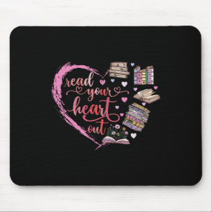Cute Retro Reading Book Reader Women Valentine Mouse Mat