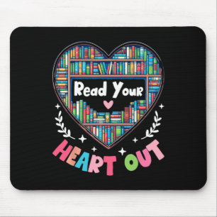 Cute Retro Reading Book Reader Women Valentine Mouse Mat