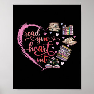 Cute Retro Reading Book Reader Women Valentine Poster