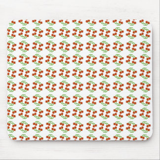 Cute Retro Red Cherries on White Classic Pattern Mouse Mat