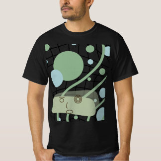 Cute Retro Robot Art Graphic Black T-Shirt