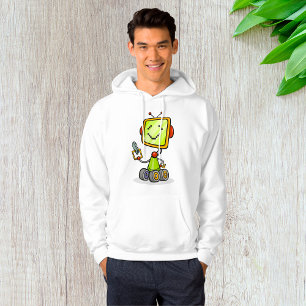 Cute Retro Robot Cartoon Fun AI Tech Digital Art Hoodie