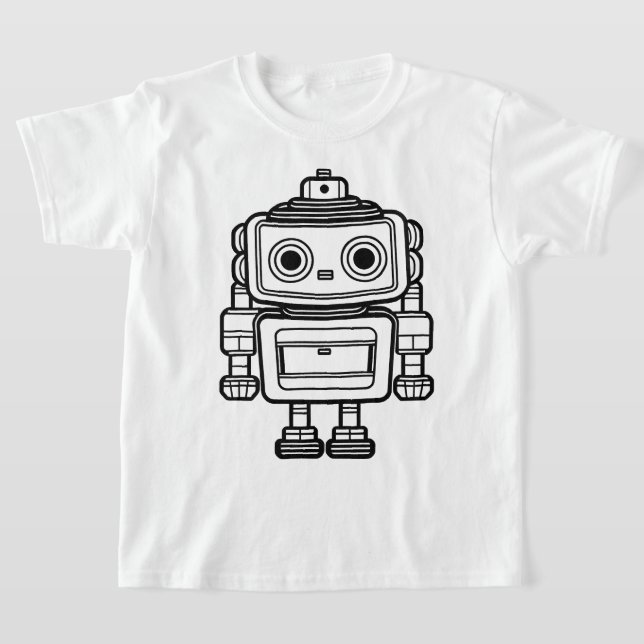 Cute retro robot cartoon illustration kids T-Shirt (Laydown)