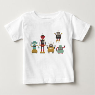 Cute Retro Robots Kids T-Shirt