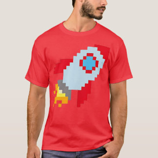 Cute retro rocket ship pielated design  Little Roc T-Shirt