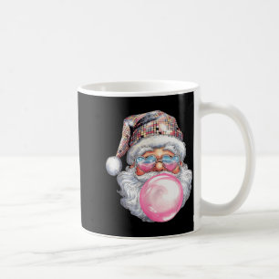 Cute Retro Santa Christmas Blowing Bubble Gum Vint Coffee Mug