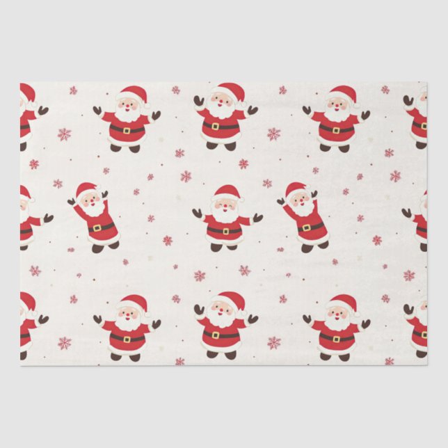 Cute Retro Santa Christmas tissue paper (Front)