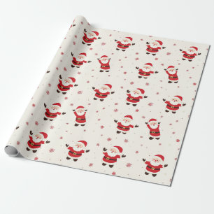 Cute Retro Santa Christmas Wrapping Paper