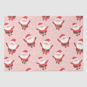 Cute Retro Santa Pink Christmas Tissue Paper