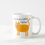 Cute Retro Saying Orange Cat Add a Name Tea Soup Coffee Mug<br><div class="desc">A retro saying from the 1920s... "You're the cat's meow or cat's pyjamas."  Meaning you're the best.  Fun gift for friends,  family or anyone needing a little something special.  Personalise with the giftee's name.  They'll really feel special.</div>