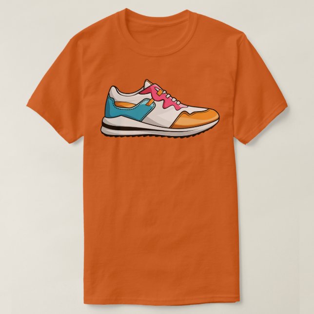 Cute Retro Sneaker with Cool Colours T-Shirt (Design Front)
