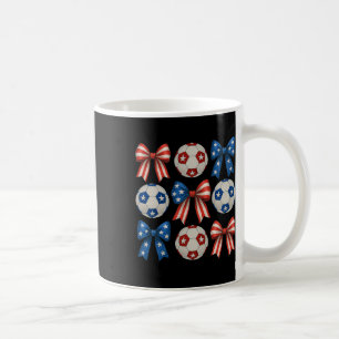 Cute Retro Soccer Girl Coquette Bow For Women Mom Coffee Mug