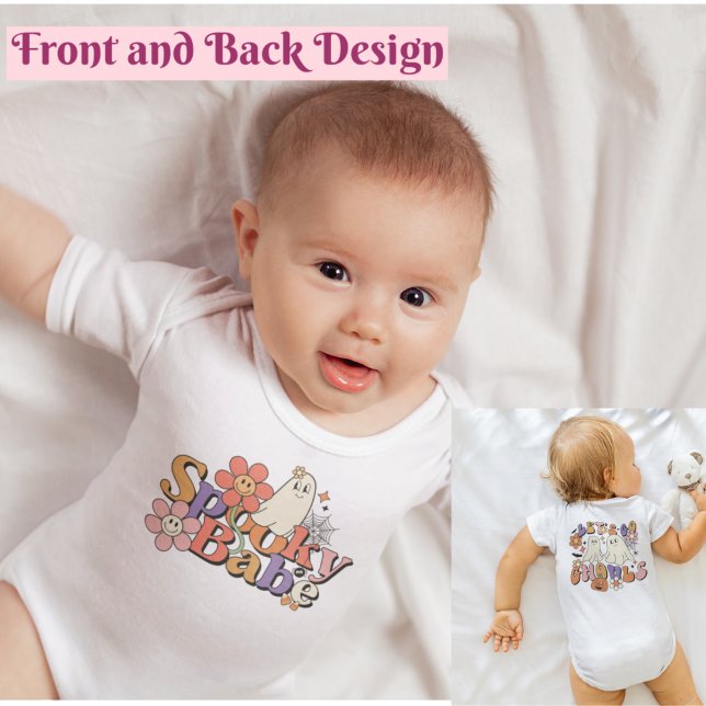 Cute Retro Spooky Halloween Colourful Baby Bodysuit (Creator Uploaded)
