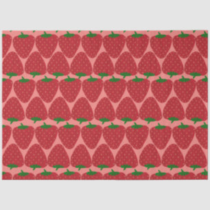 Cute Retro Strawberry Pattern in Red and Pink Tissue Paper