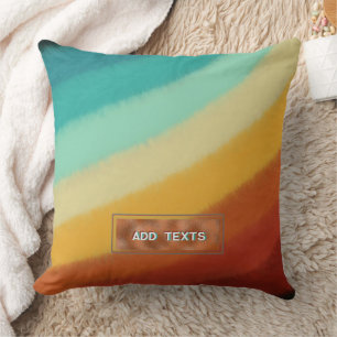 Cute Retro Stripes Colourful Fuzzy Faux Fur Custom Cushion