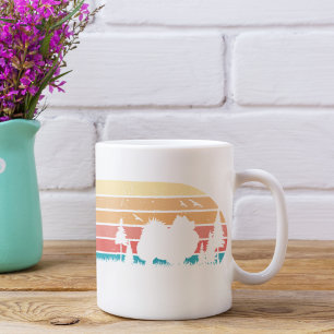 Cute Retro Sun Vintage Pomeranian Dog Customisable Coffee Mug