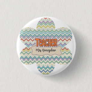 Cute Retro Teacher Appreciation Pattern 3 Cm Round Badge