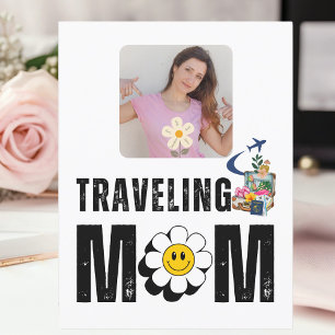 Cute Retro "Traveling Mom",Fun Travel,Custom Photo Postcard