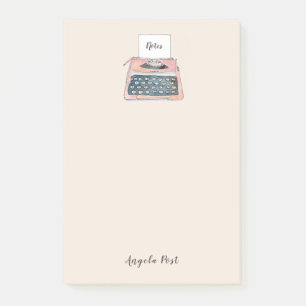 Cute retro Typewriter pink Notepad