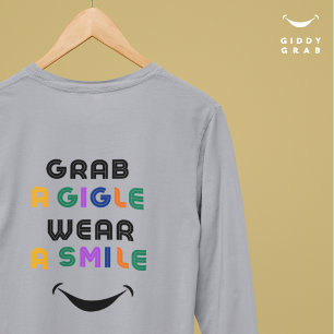 Cute Retro Typography Giggle & Smile Simple Cosy T-Shirt