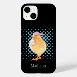 Cute Retro Vibes Chick Blowing Pink Bubblegum  Case-Mate iPhone 14 Case