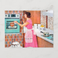 Cute retro vintage baking lady kitchen