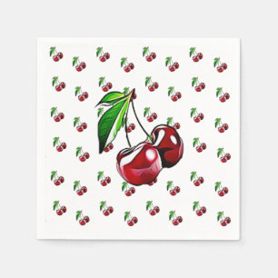 Cute Retro Vintage Cherries Napkin
