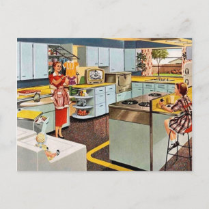 Cute retro vintage cleaning postcard