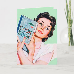 cute retro vintage cooking lady add sentiment note card