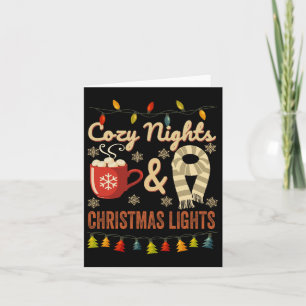 Cute Retro Vintage Cosy Nights And Christmas Light Card