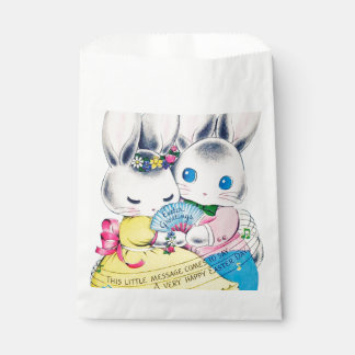 Cute retro vintage Easter bunny Favour Bags