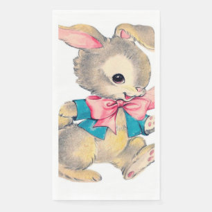 Cute retro vintage Easter bunny paper guest towel Napkin