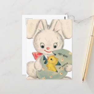 cute retro vintage Easter bunny  Postcard