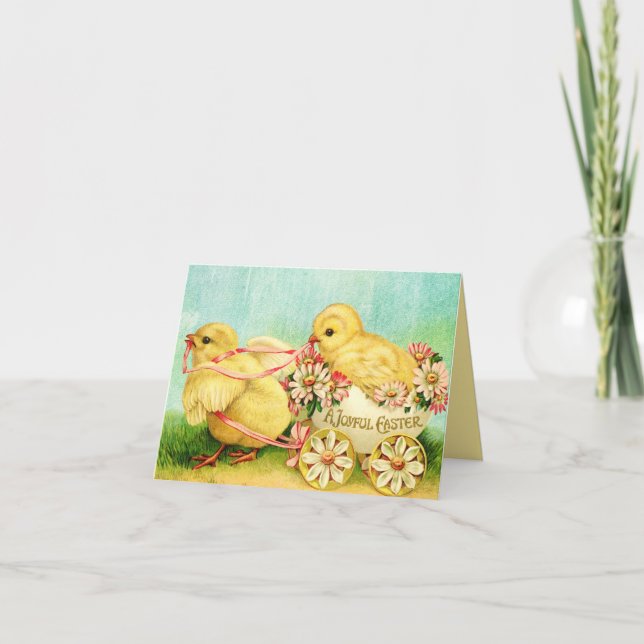 cute retro vintage easter chick card (Front)