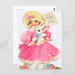 cute retro vintage Easter Niece Postcard