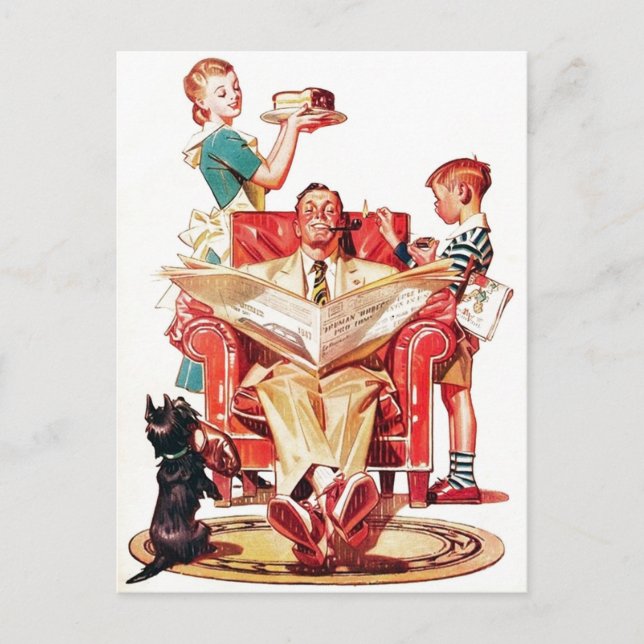 Cute retro vintage Family any purpose postcard (Front)
