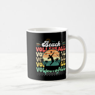 Cute retro vintage hawaii beach volleyball sunset coffee mug