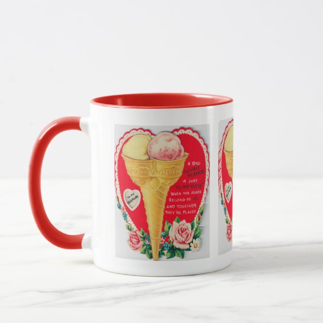 Cute retro vintage ice cream Valentine Mug (Left)