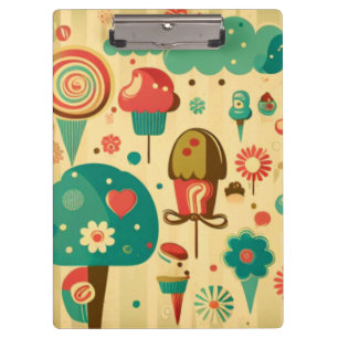 Cute retro vintage ice creams clipboard