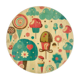 Cute retro vintage ice creams cutting board