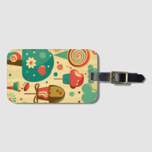 Cute retro vintage ice creams luggage tag