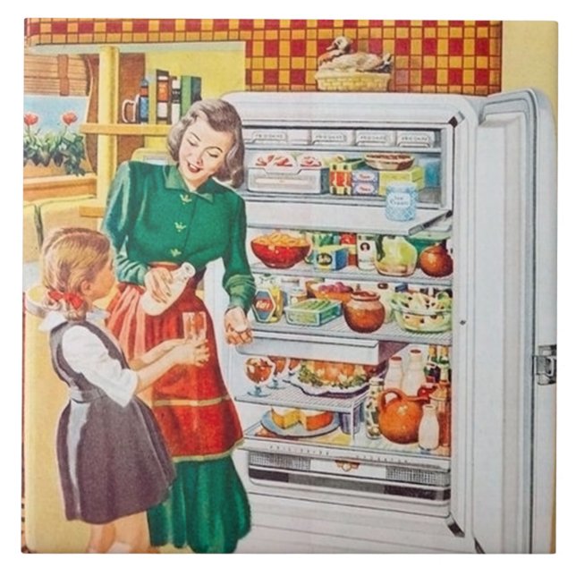 cute retro vintage kitchen tile (Front)