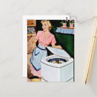 cute retro vintage laundry lady