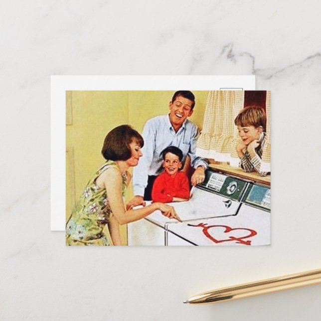 cute retro vintage laundry room  postcard (Front/Back In Situ)