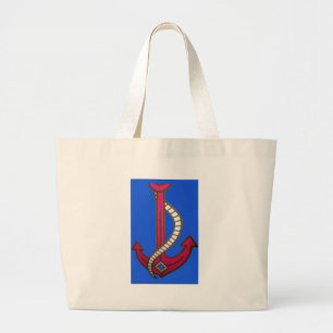 cute Retro Vintage Navy Achor.jpg Large Tote Bag